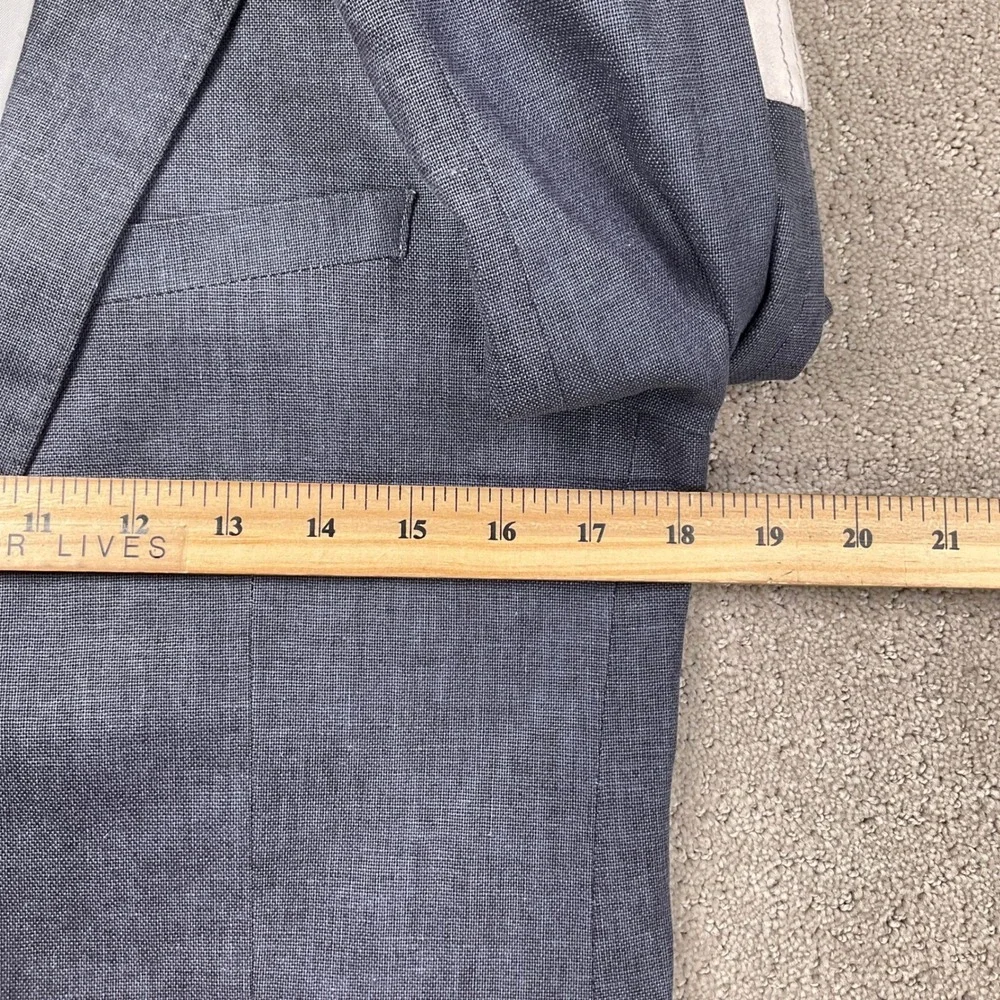 Elie Balleh Blazer Boys XL/18-20 Blue‎ Linen White Elbow Patch Academia Italian